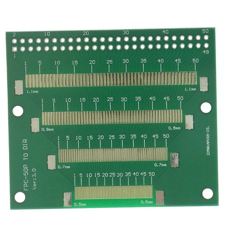 1Pcs FPC/FFC Transfer Board 8 Kinds Spacing  0.5/0.7/0.9/1.1MM  50P TO DIP 2.54MM 0.6/0.8/1.0/1.2MM Double Panel WEIHENGWEI