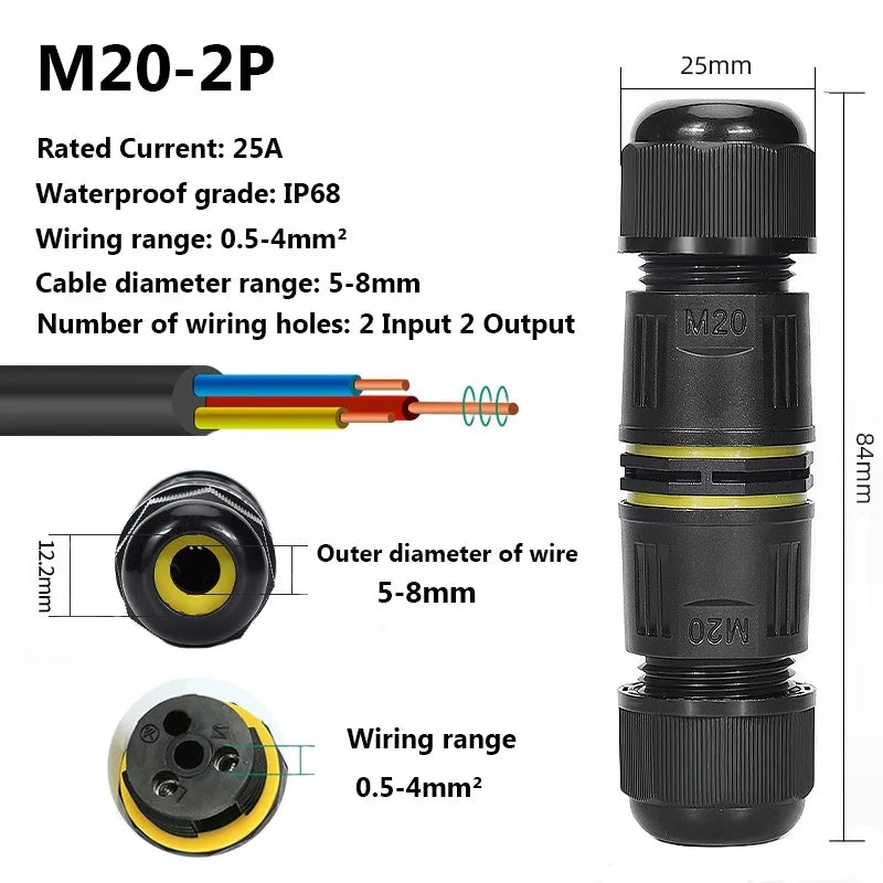 IP68 Waterproof Joint Wire Quick Connection Connector 2 3 4 Pin Solderless LED Lamp Electric Wiring Outdoor Rainproof Terminal