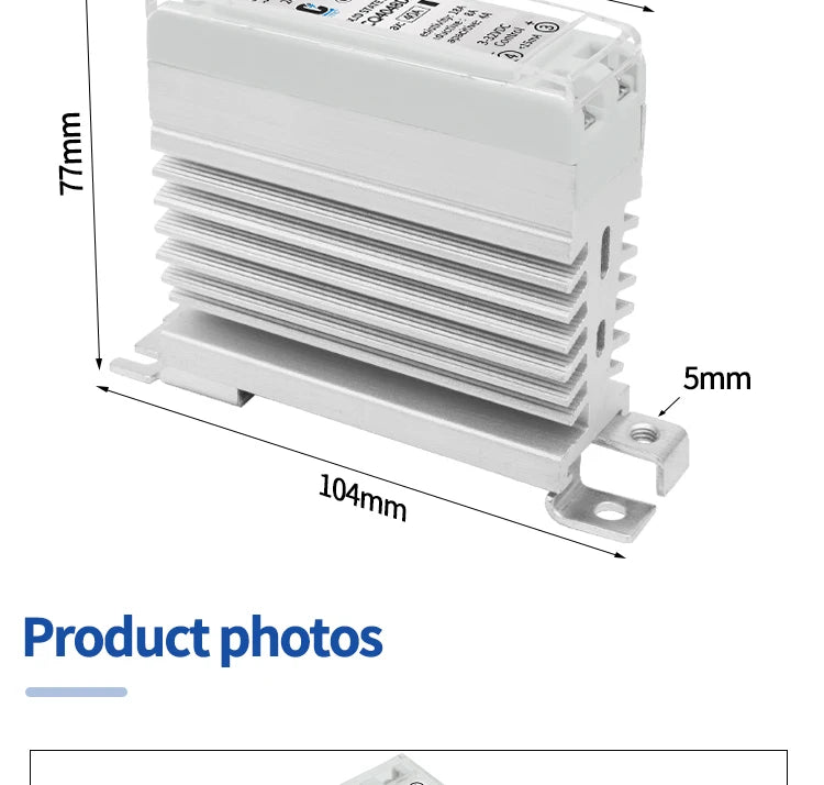 LCTC Solid State Relay DIN Rail Slim SSR 10/15/25/40A 0-10V 0-5V 4-20mA Voltage Regulator Relay With Heat Sink DC-AC DC-DC AC-AC