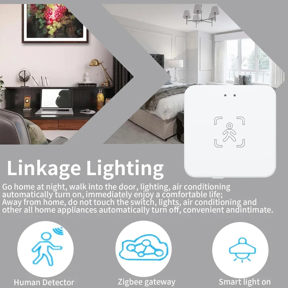 Haozee 24G Zigbee/Wifi Human Presence Detector Smart Human Body PIR Sensor Radar Detector Motion Sensors Support Home Assistant