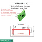 2set 3.5MM Through Wall Plug in Terminal Blocks Connector 15EDGWB/KM-3.5mm with Flange 2/3/4/5/6/7/8/9/10-24 Pin