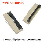 10Pcs FPC connector socket 0.5/1.0mm flip cover/up/down connection 4/5/6/7/8/10/12/14/16/18/20/22/24/26/28/30/32/34/40/45/50/60P