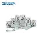 10Pcs PT2.5-3L Push-in Wiring Connector Triple 3 Level 2.5 mm² Cable 2.5mm Electrical Cable Din Rail Terminal Block PT 2.5-3L