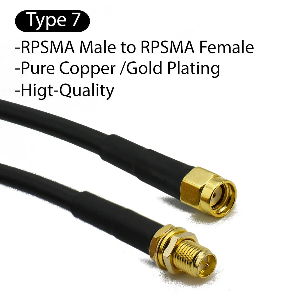 RG58 SMA Male to SMA Female 50ohm Coaxial Cable Low Loss RF Coax Assembly WiFi Antenna Extension Cable Connector Adapter Pigtail