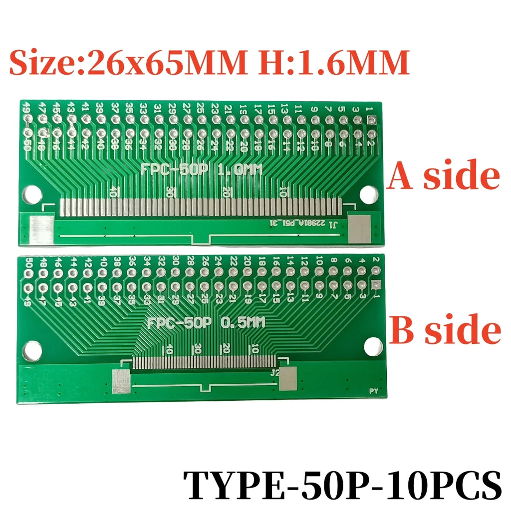 10PCS FFC/FPC Adapter Plate 0.5 to 2.54MM 4P/6P/8P/10P/12P/14P/15P/16P/20P/24P/26P/30P/32P/34P/36P/40P/45P/50P/52P/60P/80P/96P