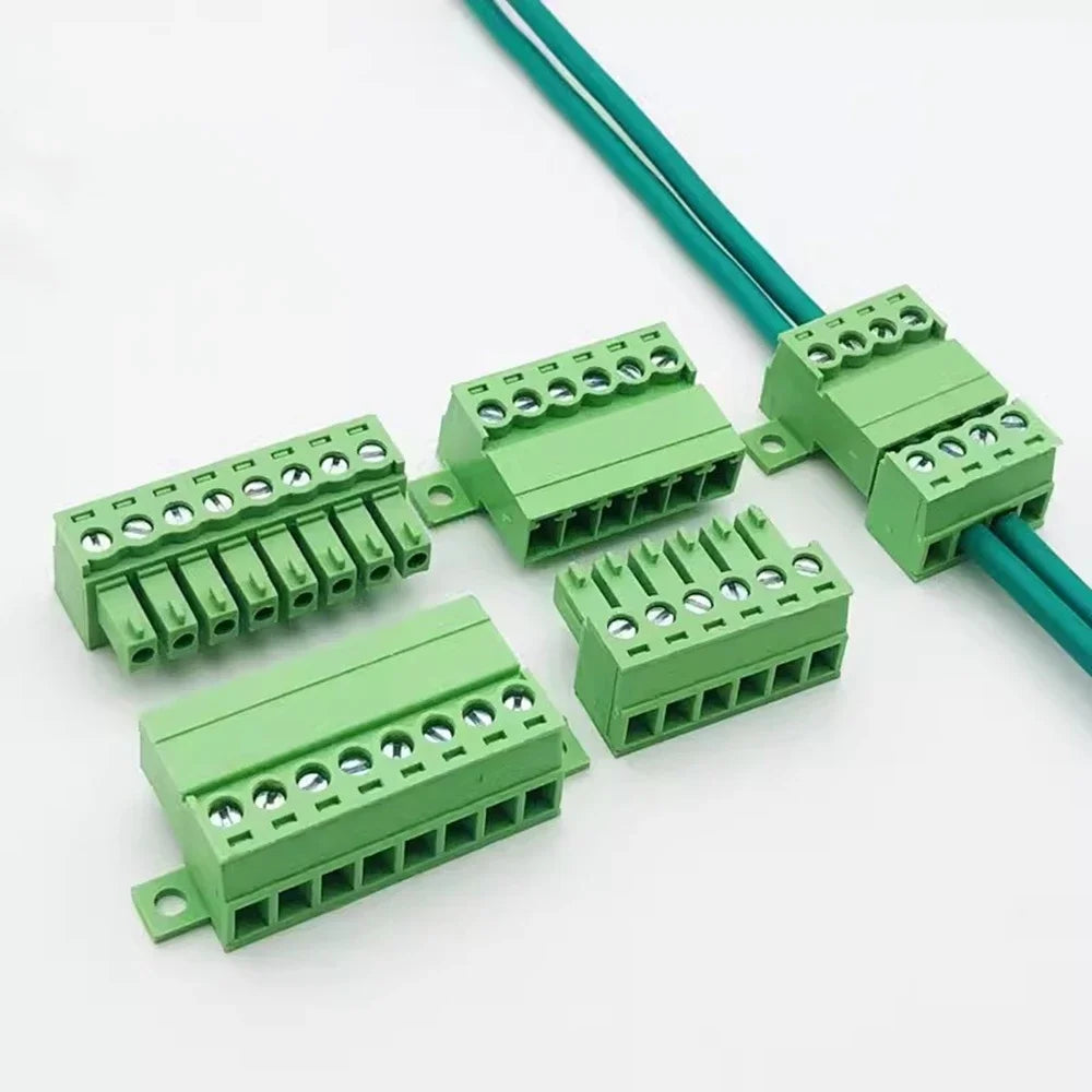 1Sets Solderless Docking Type 15EDG 3.81MM Screw Terminal Block Connector PCB Plug-in Type 15EDGRKC 3.81 Green Terminal Block