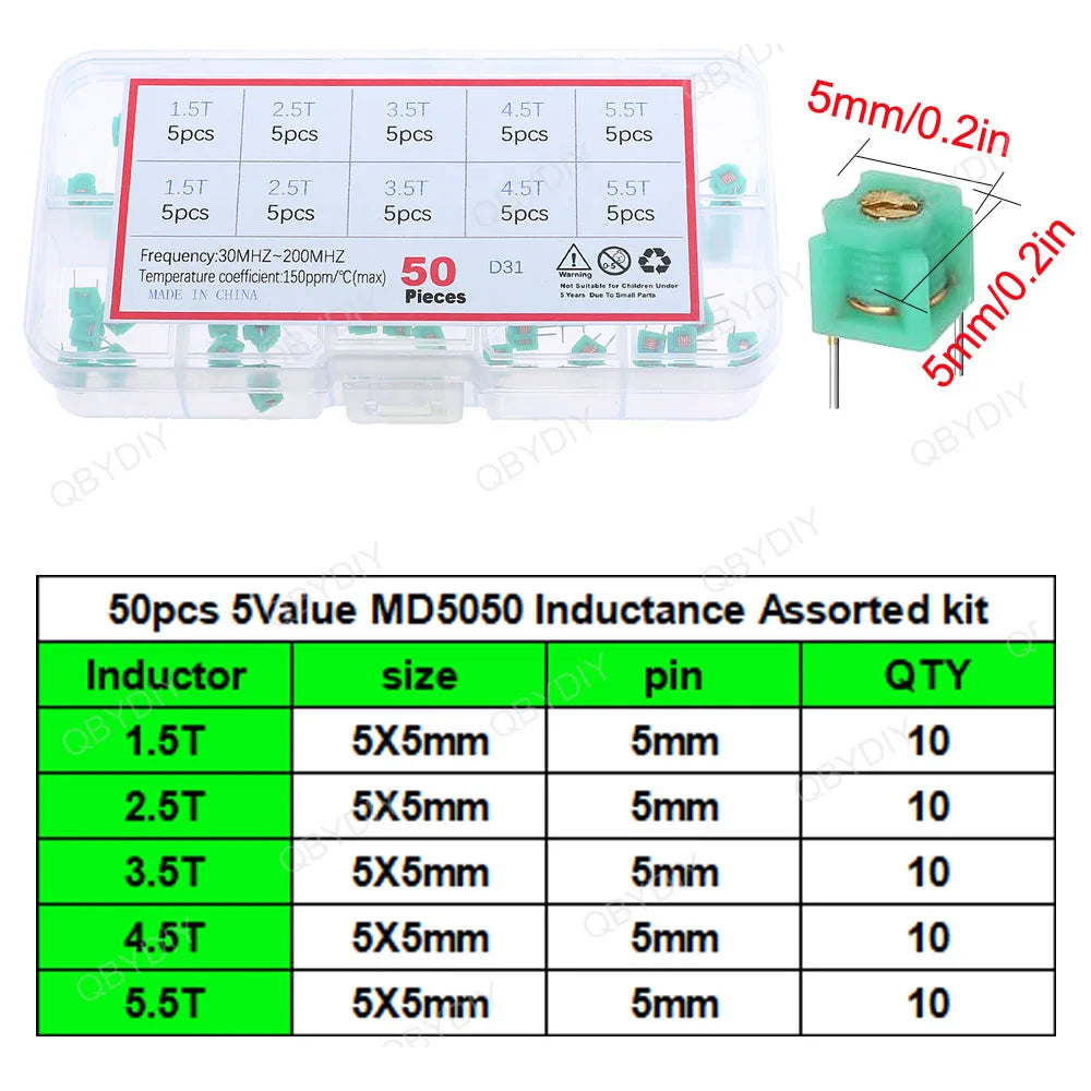 1uH-100mH I-Shaped Inductors Color Ring Inductors Toroid Core Choke DIP SMD Wire Wound Power Inductors Assorted Kit