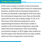 3/4 LINE Thermistor temperature sensor module thermal sensor module DO the digital output/temperature control switch For Arduino