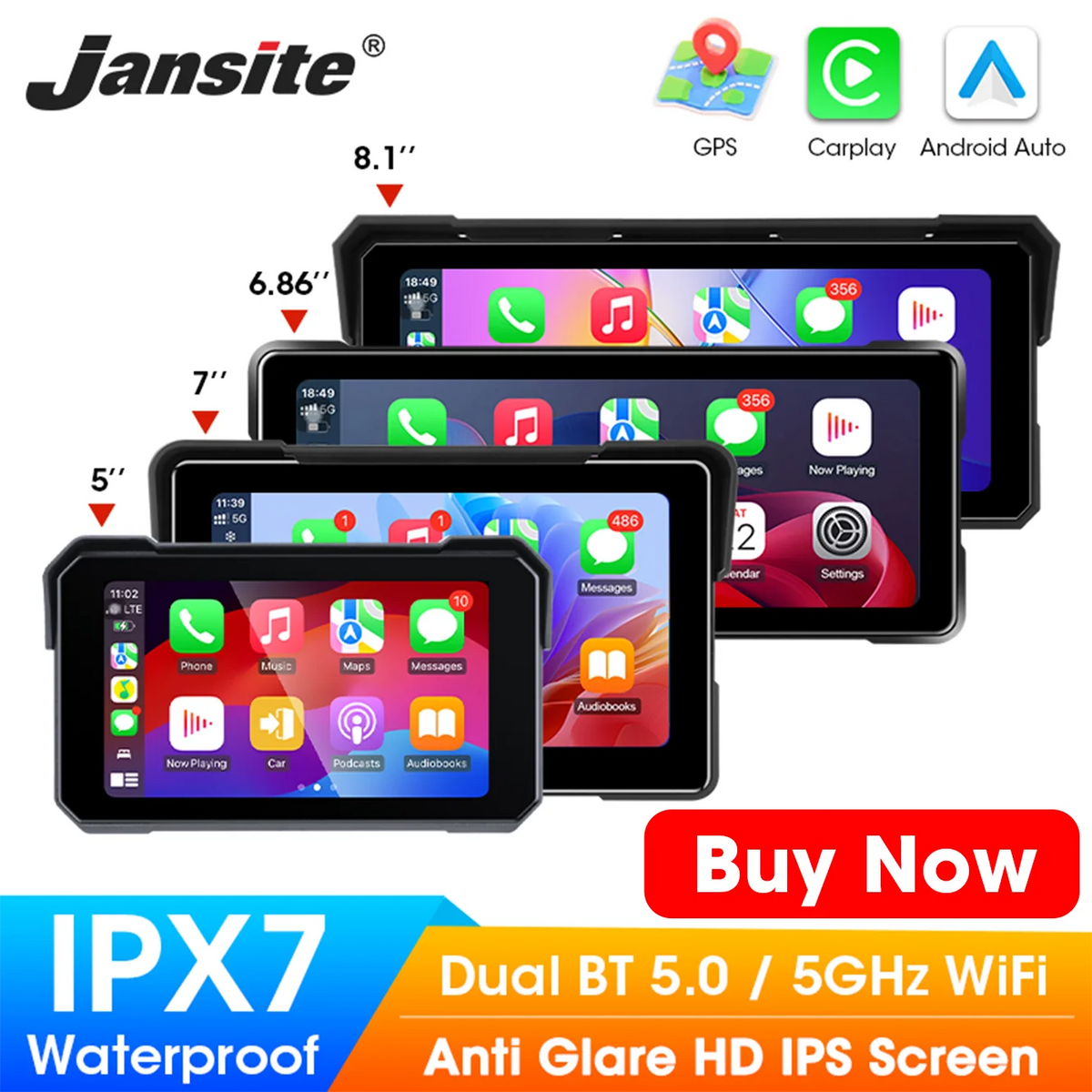 Jansite Motorcycles TPMS Designed for Specific Model Temperature Warning Gauge Moto Tire Pressure Sensors Motorcycle Accessories
