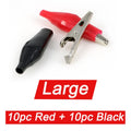 30A-300A 28/35/45mm Black Red Set Crocodile Clip Crocodile Electrical Clamps Test Probe Meter Soft Plastic Alligator Test Clips