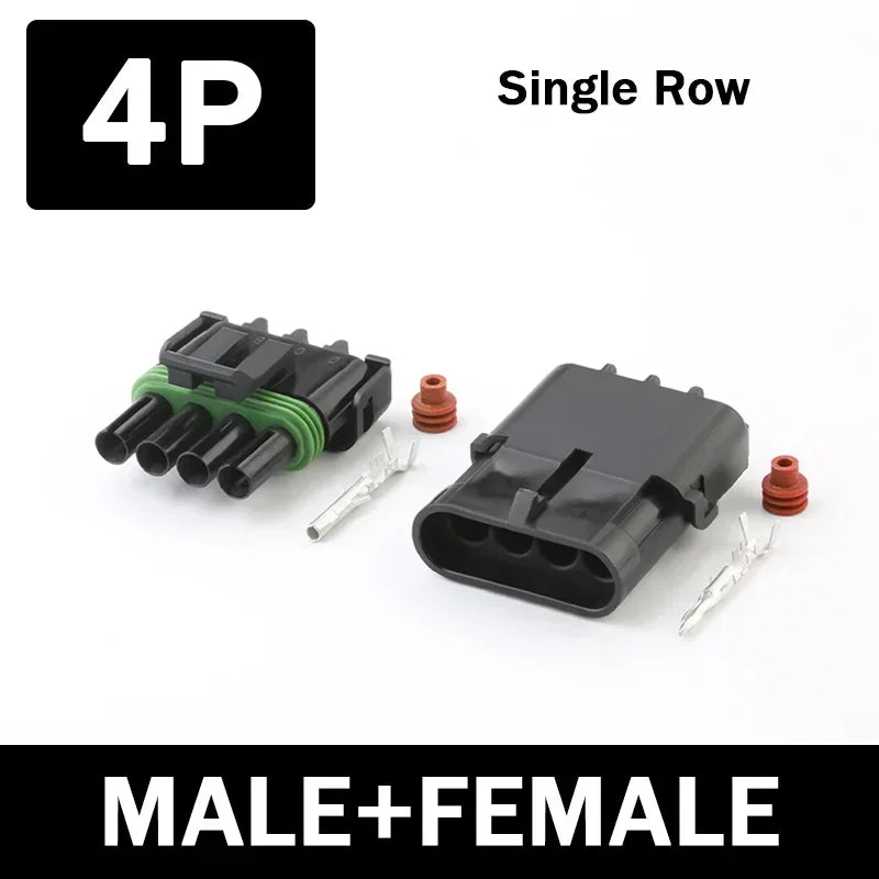 5/20Sets 2.5mm 1/2/3/4/6Pin Waterproof Electrical Connector Male Female Plug Delphi Injector Socket 12010975 For GM Motorcycle