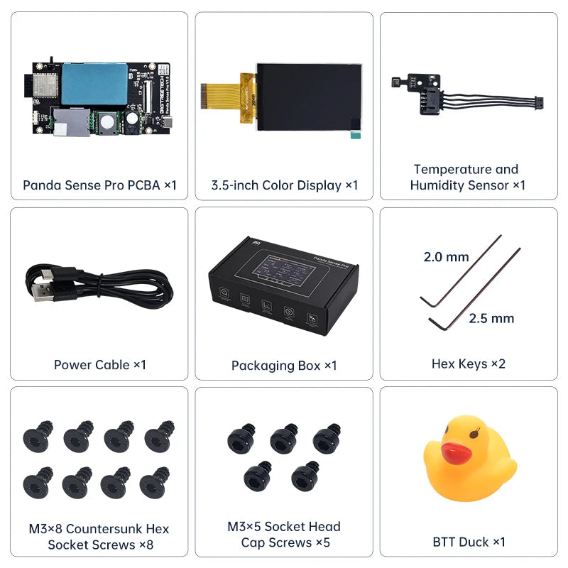 BIQU Panda Sense Pro 8-in-1 Air Quality Sensor PM2.5 CO2 HCHO TVOC 3.5" Screen WiFi MQTT Moonraker Klipper Home Assistant Smart