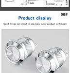 Metal Push Button Switch 12MM 3Pins 1NO1NC No Light waterproof Flat/High Head Momentary Latching Welding Foot Switch