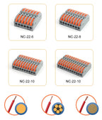 Quick Press Type Electrical Wire Connector Push-in Lever 2-12 Pin Compact Wiring Terminal Universal Splitter Cable Connectors