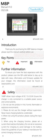 ToolkitRC M8P Intelligent Charger 1-8S 600W 20A Remote Control Car Aviation Model Aircraft Lithium Battery FPV Fast Charging
