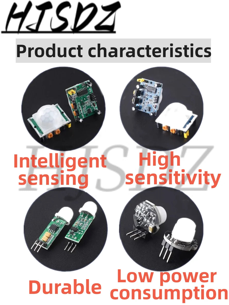 5PCS/LOT HC-SR501 HC-SR505 MH-SR602 Adjust IR Pyroelectric Infrared Mini PIR Human Sensor Detector Module Bracket