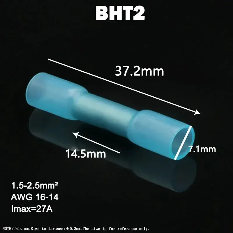 10-1000PCS Heat Shrink Butt Wire Connectors AWG 24-10 0.3-6.0mm2 Waterproof Insulated Automobile Wire Cable Crimp Terminal
