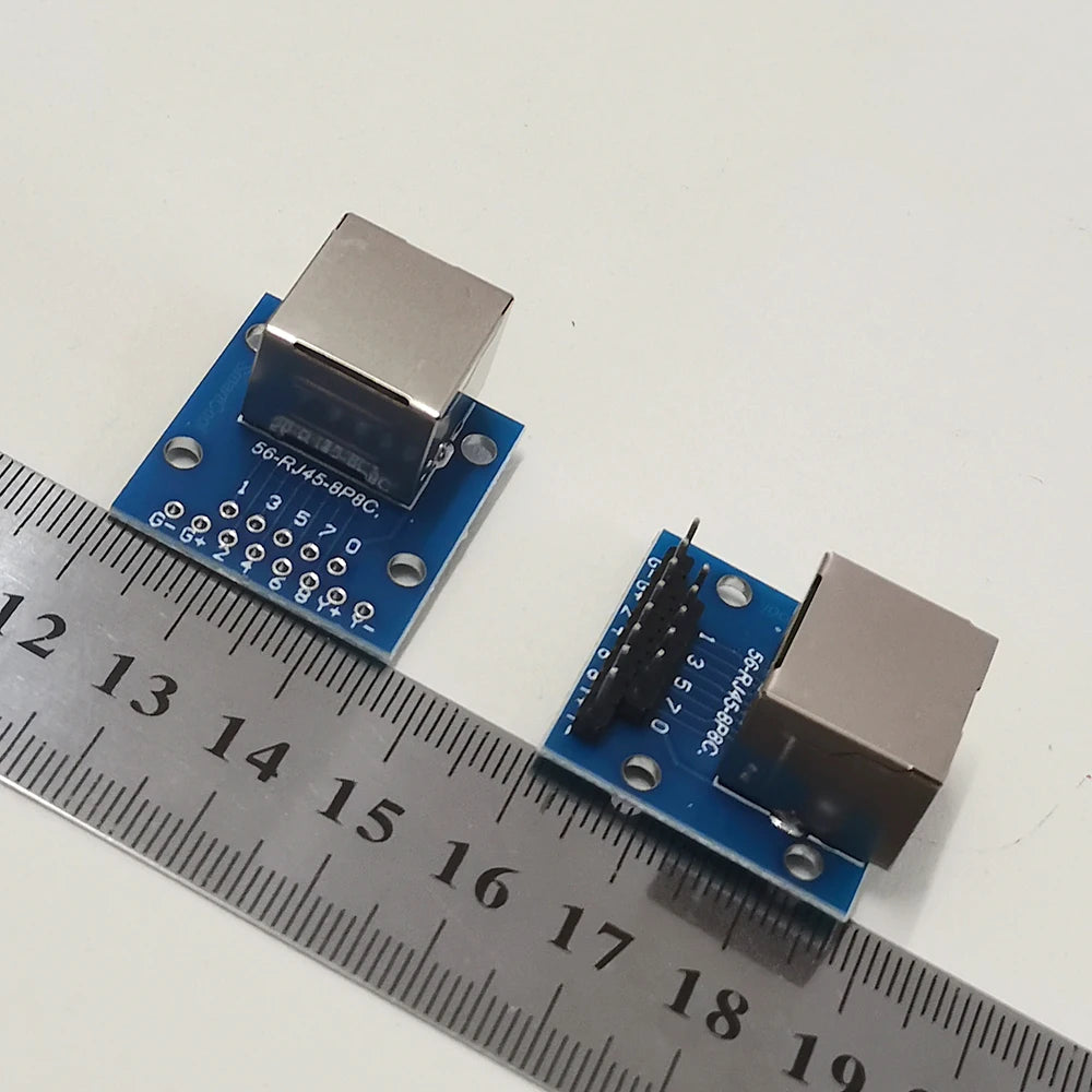 1PC 8P8C With Light RJ45 Network Port Adapter 13Pin DIP2.54 Test Board Horizontal 8p Crystal Head Female Socket Circuit Board