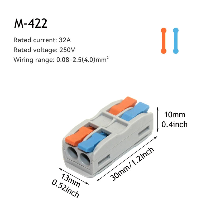 10/50pcs Quick Wire Connector Universal Compact Wiring Splicing Conector  Electrical Push In Lighting Terminal Block Connector