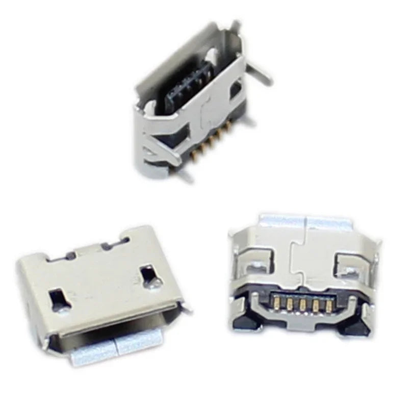 20pcs Micro USB 5 Pin SMT Socket Connector Type B Female Placement DIP SMD USB Charging Adapter Connectors Plug