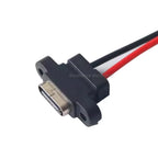 2/5/10pcs USB-C High Current Charging Socket With Rubber Ring 2Pin 4Pin Straight ear Side Ear Type C Waterproof Female Connector