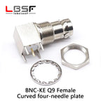 50/75ohm Four-pin BNC socket welding board BNC-KYE connector BNC-KE curved four-pin board Q9 female seat copper