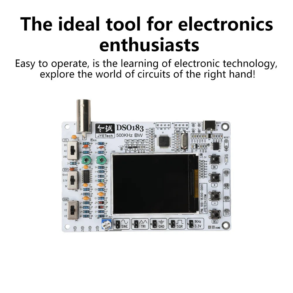 DSO183 Digital Oscilloscope Module DIY Loose Part Teaching Practical Training Electronic Production Kit DC 5V 0-500KHz Type C