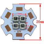 10W-12W EverLight 3535 4Chips 4-LEDs 3V6V12V Infrared IR 850nm 940nm 730nm High Power LED Emitter Diode with 20mm Copper PCB