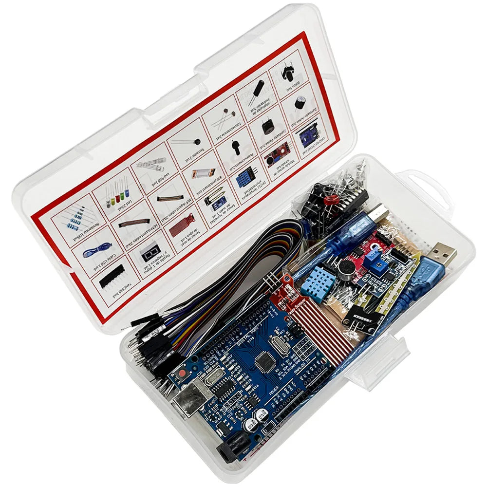 Elecrtonics Fun Basico Kit For Arduino Uno R3 Board 830-Hole BreadBoard Dupont Elecrtonics Starter Learning Kit