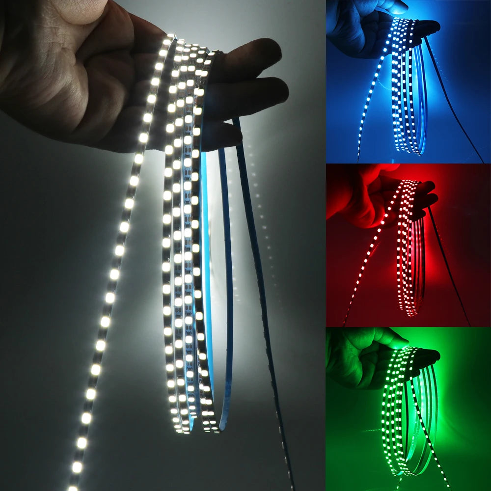 5V 2835 LED Strip Light 3mm 5mm 8mm PCB Width 120Leds/m Flexible LED Tape Ribbon Diode USB/2PIN Wire Led Lights for Room Decor