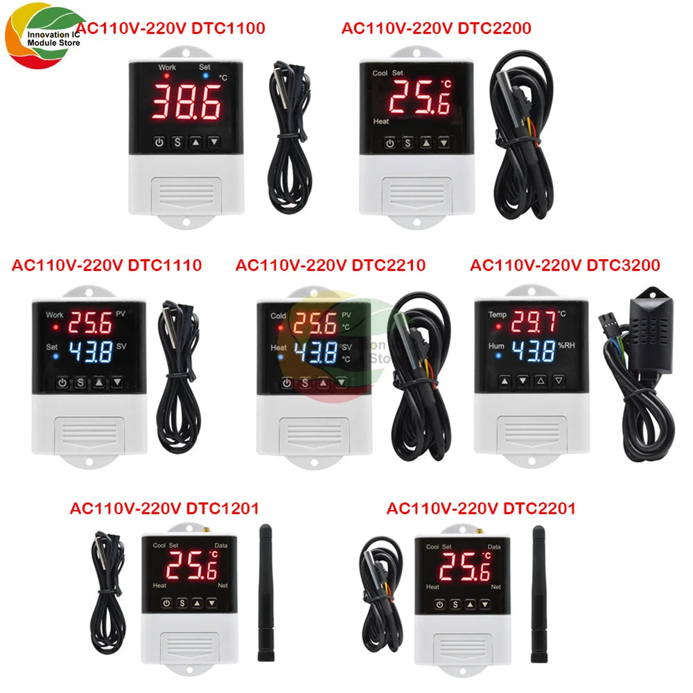 AC 110V 220V DTC2201 DTC1201 Temperature Controller Thermostat DS18B20 NTC Sensor APP Control For Smart Home