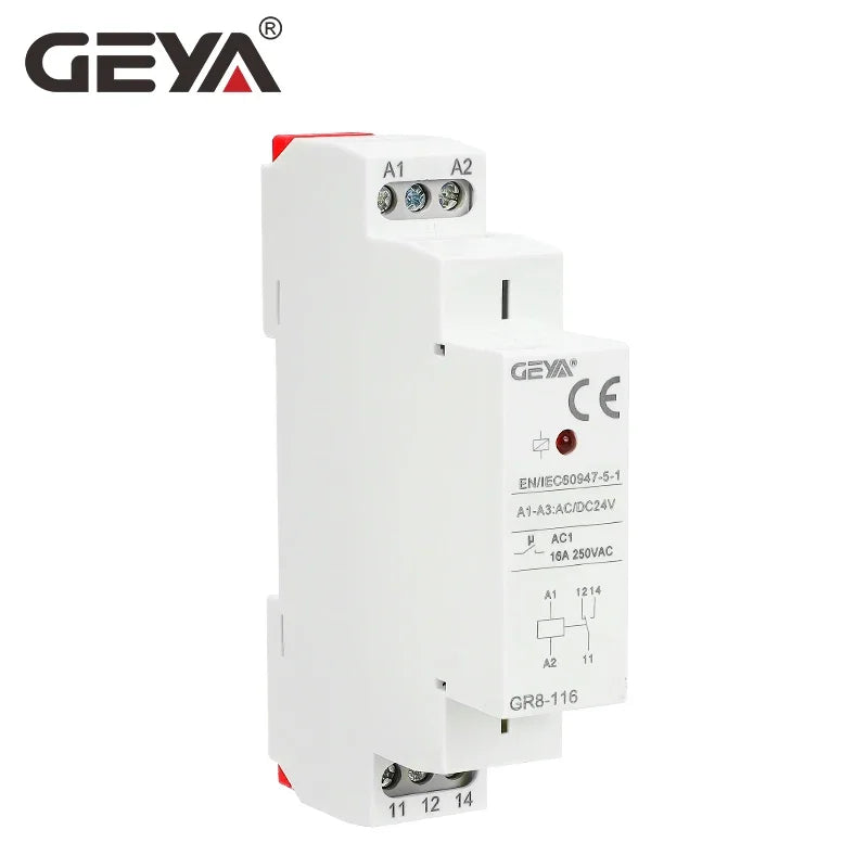 GEYA GR8-116 Intermediate Relay Auxiliary Relay AC DC 12V  24V 48V 110V 230V Switch Relay 16A ROHS Approval