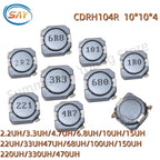 CDRH104R Power Inductor 100PCS Shielding 2.2/4.7/6.8/10/15/22/47/68UH SMD Inductance CD104 100/150/220/330/470UH 10*10*4