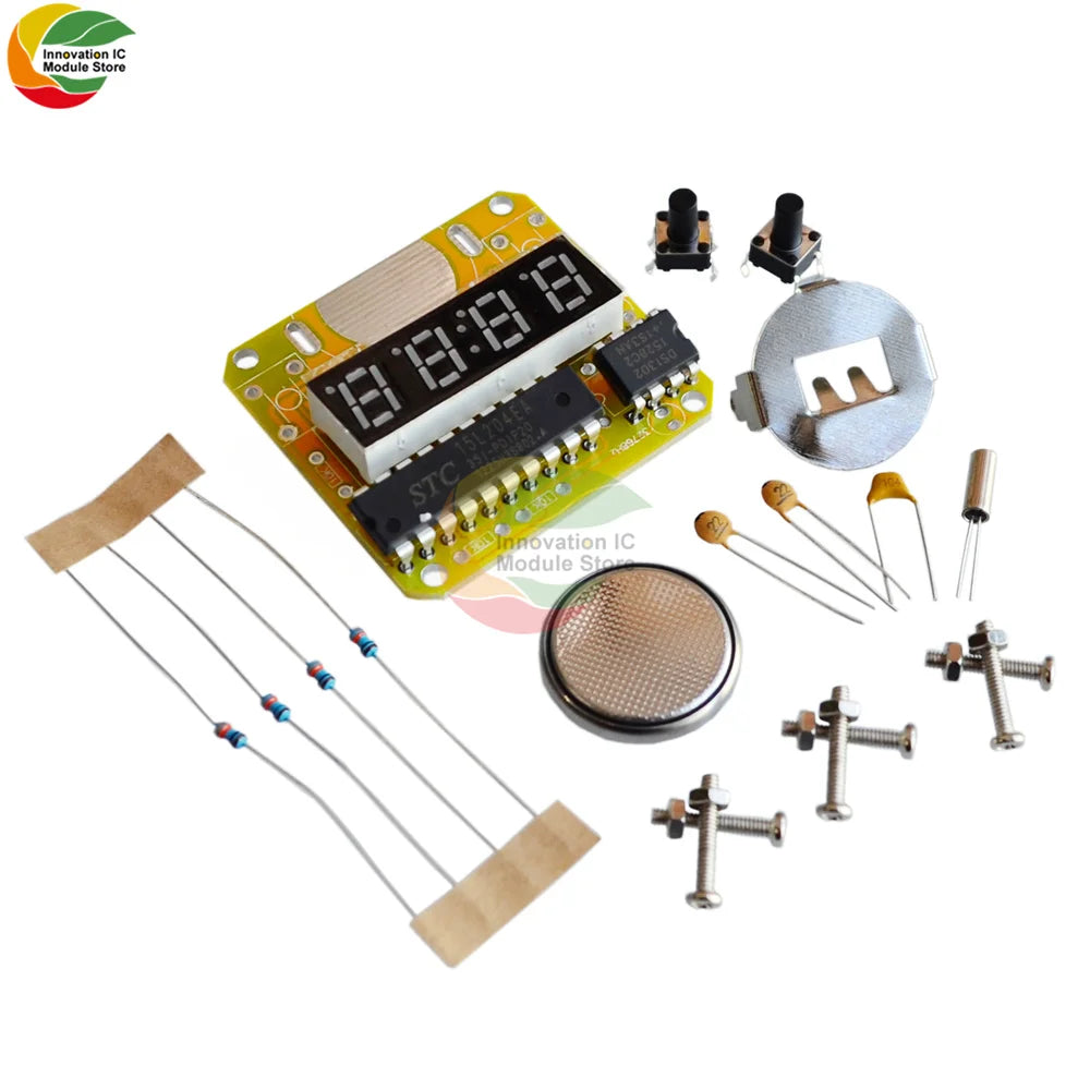 Brand New Transparent 4 Digit LED Watch Electronic Clock DIY Kit Smart Electronic Microcontroller LED Watch Electronic Clock Kit