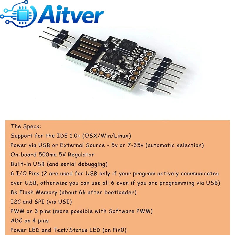 ATTINY85 Digispark Mini USB Development Board Microcontroller Module for Arduino UNO R3 DIY Electronics