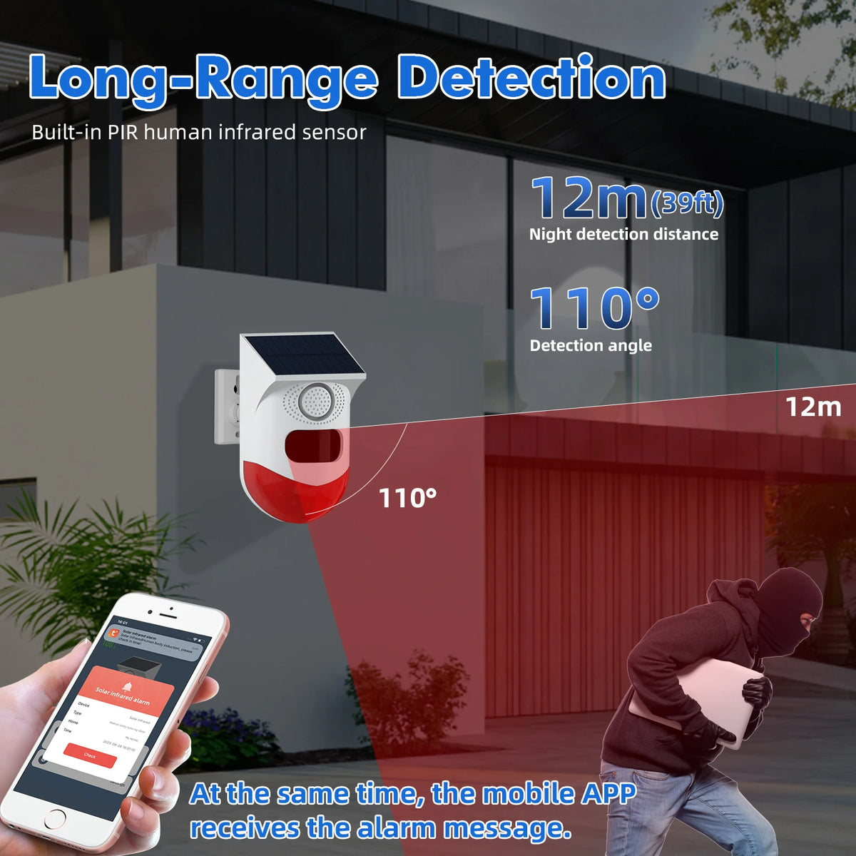 Outdoor Solar PIR Infrared Alarm Smart WiFi Siren Waterproof Wireless 433MHz Burglar Strobe Sensor Multiple Versions Available
