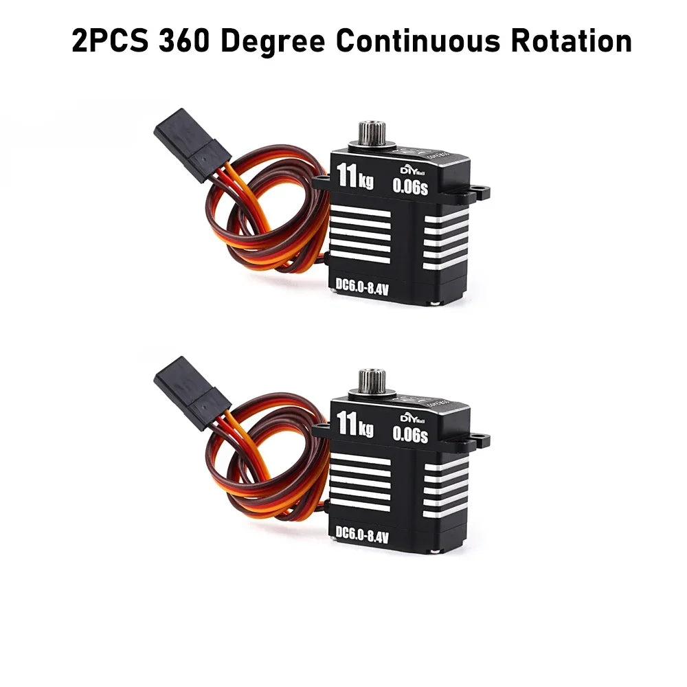 Micro 8.4V 0.06S 11KG Digital Servo Motor Mini Full Metal Coreless Programmable Servos 180/270/360 Degree High Torque for RC Car