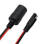 14AWG 30CM Extension Cable 12V 24V Female Cigarette Lighter Socket to Sae with Sae 2 Pin Quick Release Disconnect Connector Plug