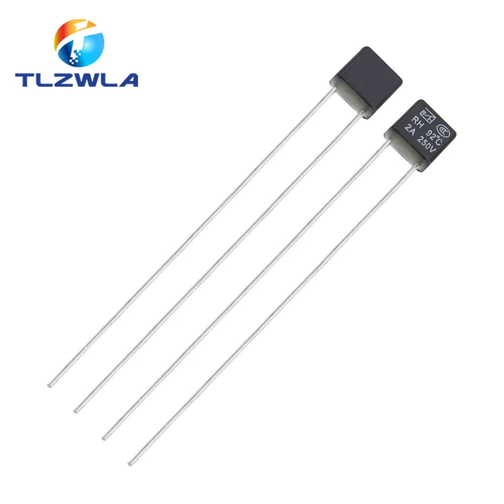 100PCS RH 92 95 102 105 115 120 125 130 135 140 145 150 Degree Thermal Fuse RH Temperature Fuse 2A 250V Fan Motor Thermal Fuse