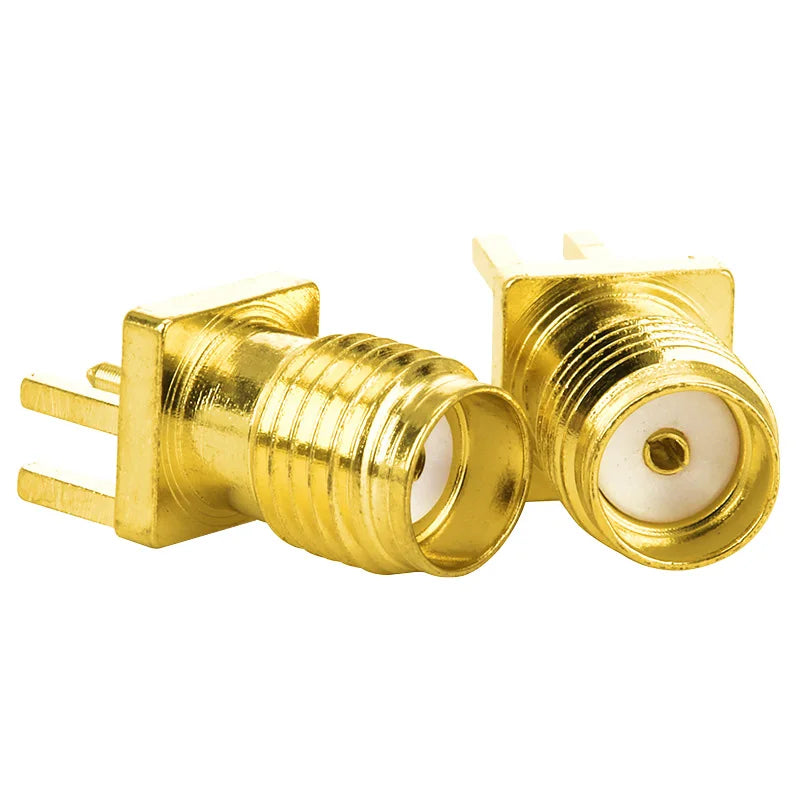 5Pcs SMA Female Jack Male Plug 1.6mm Adapter Solder Edge PCB Straight Angle Mount RF Copper Connector Plug Socket