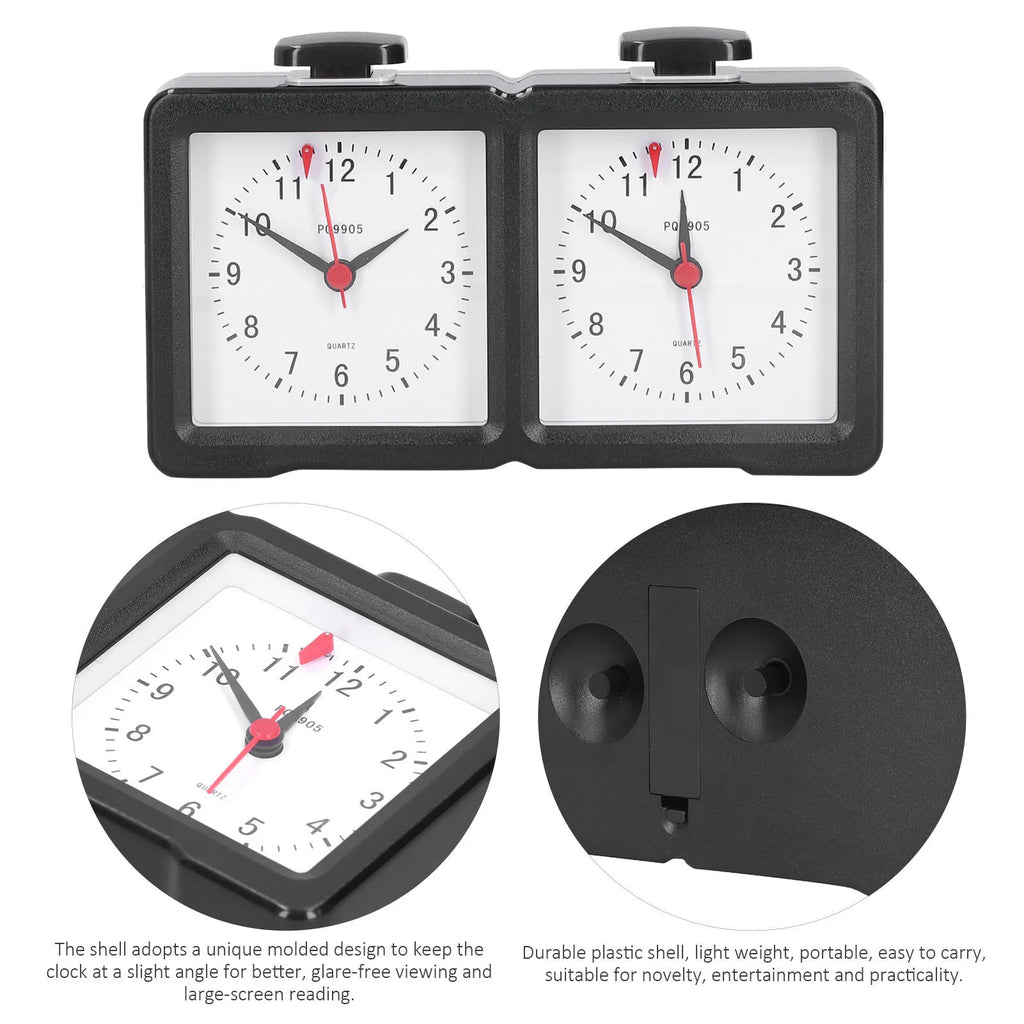 Multifunction Chess Analog Clock Count Up Count Down Timer Mute for Board Game Competition