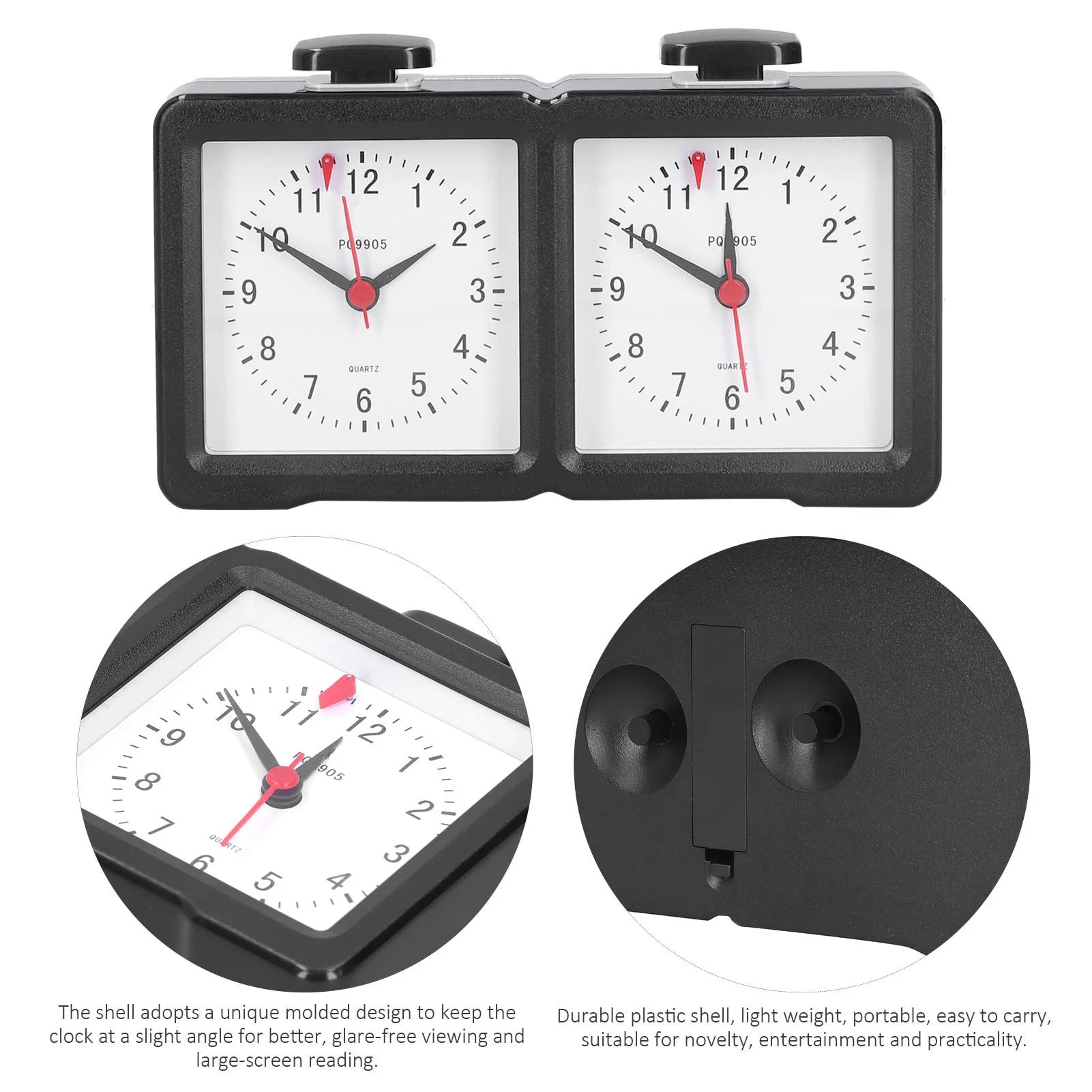 Multifunction Chess Analog Clock Count Up Count Down Timer Mute for Board Game Competition