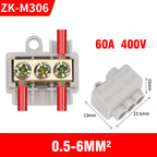High Power Branch Terminal Quick Wire Connector Terminal Block 400V Electrical Cable Junction Box ZK-306 T-Type Wiring Terminal