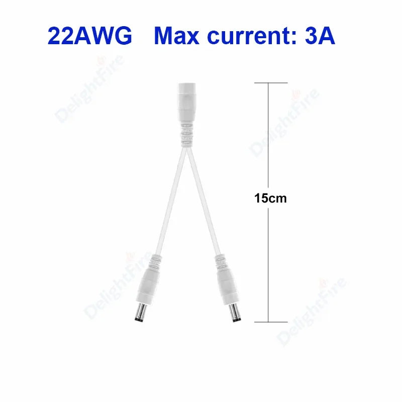Splitter DC Power Cable 1 To 2/3/4/5/6/8 Way 5V 12V Male Female 5.5x2.1mm DC Plug Extension Wire For LED Strip Light Camera CCTV