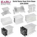 EARU 10A-200A New Single Phase Three Phase Solid State Relay Module Heat Sink SSR DA AA DD Aluminum Fins Radiator Din Rail Mount