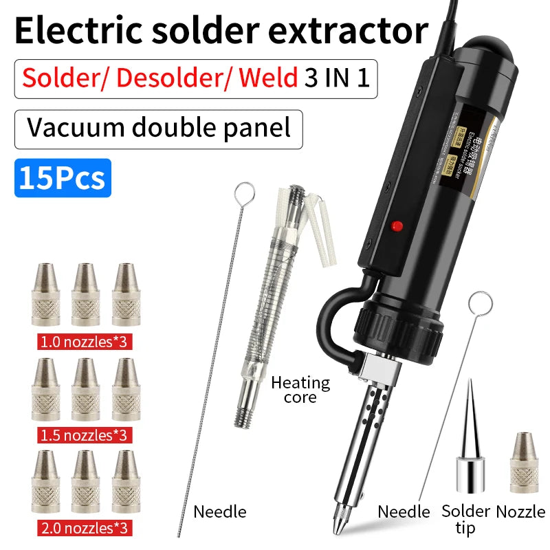 LUXIANZI 40W Desoldering Machine 2IN1 Electric Soldering Iron Suction Tin Sucker Vacuum Gun Hand Welding Tool Desoldering Pump