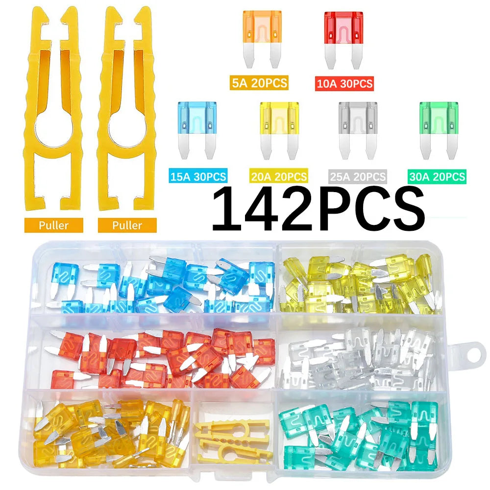 142PCS/240PCS/280PCS/341PCS Multi-Specification Car Fuse Set for Automotive Electricians And Electrical Use
