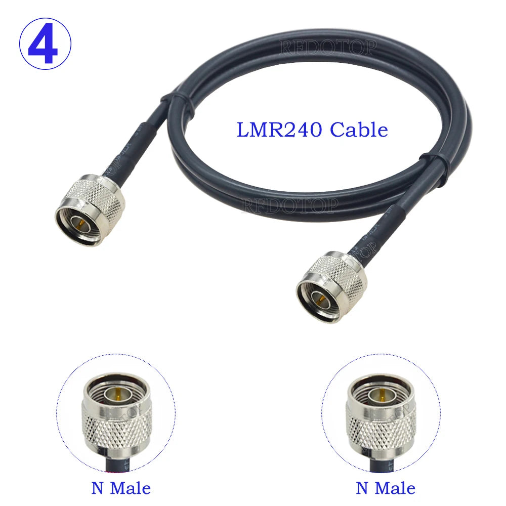 LMR240 Cable BNC Male Plug to N Male/N Female Jack Connector 50 Ohm 50-4 Pigtail RF Coaxial Jumper 4G 5G LTE Extension Cord