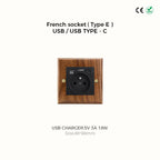 Avoir Retro Black Walnut Panel Toggle Switches USB Type C FR EU Socket Outlet Brass Lever Wall Light Switches Cat6 Rj45 For Home