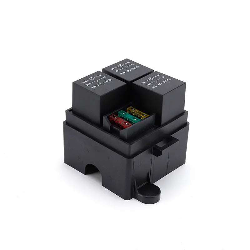 4/5P Relay Box with 12V/24V Auto Car Truck 3-Way Fuse Holder ATO Circuit 3 Blade Fuses for Car Boat Products